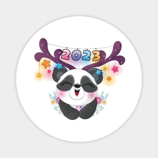 Cute animal little panda happy 2023 Magnet